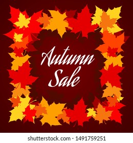 Autumn sale background. Autumn sale vector.