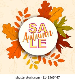 Autumn Sale Background.vector illustration