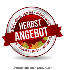 Autumn Sale badge banner button - German-Translation: Herbst-Angebot button