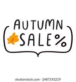 Autumn sale. Badge. Flat vector illustration on white background. Can be used business company.