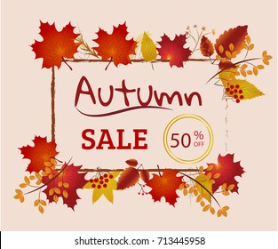 Autumn Sale Banner Collection. Vector illustration