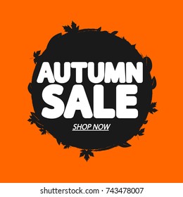 Autumn Sale, banner design template, vector illustration
