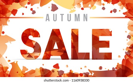 Autumn sale banner design. Vector illustration.