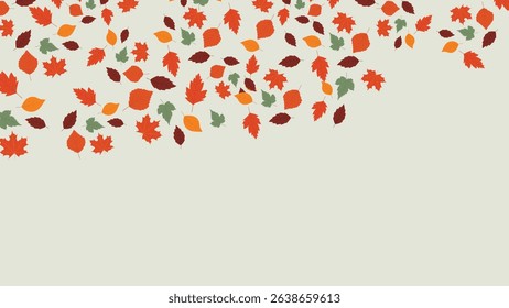 Autumn Sale Banner with Falling Leaves from Top Border, Perfect for Simple and Clean Promotions
