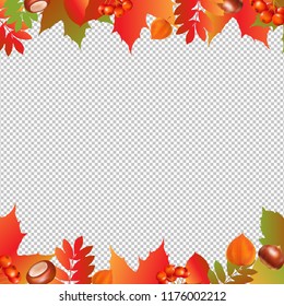 Autumn Sale Banner With Gradient Mesh, Vector Illustration