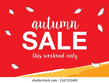 autumn sale banner layout design, vector illustration