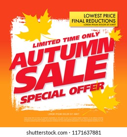 autumn sale banner layout design, vector illustration