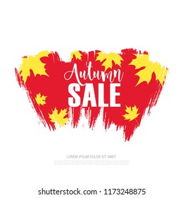 autumn sale banner layout design, vector illustration