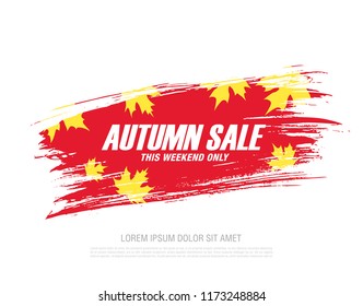 autumn sale banner layout design, vector illustration