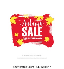 autumn sale banner layout design, vector illustration