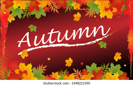 Autumn sale banner with leaves. Can be used for shopping sale, banner, flyer, invitation, website or greeting card. Vector illustration