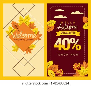 Autumn sale banner for social media post