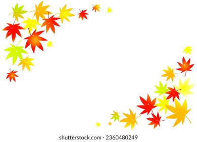 Autumn sale banner template design with maple leaves. Vector background illustration material