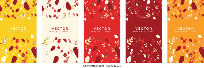 Autumn sale banner template. Greeting card design concept. Set of fall leaves for presentation design, flyer, poster, social media story template and much more