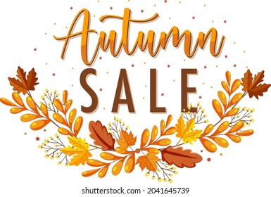 Autumn sale banner template illustration