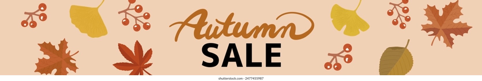 Autumn sale banner vector illustration
