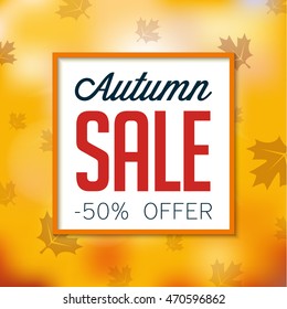 Autumn sale banner. Vector illustration