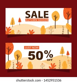Autumn sale banners set horizontal