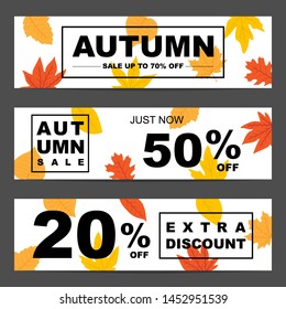 Autumn sale banners set horizontal