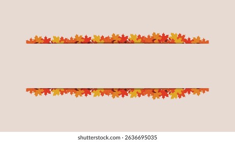 Autumn Sale Border Design with Decorative Leaves on Beige Background