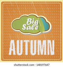 Autumn sale with cloud and rain