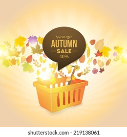 Autumn Sale Concept Background, Banner and Speech Bubble Message