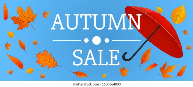 Autumn sale concept banner. Cartoon illustration of autumn sale vector concept banner for web design