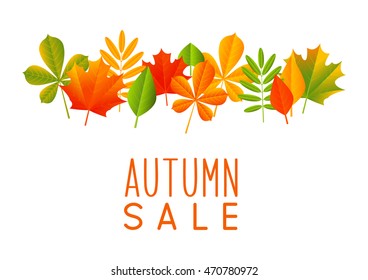 Autumn sale concept with color leaves