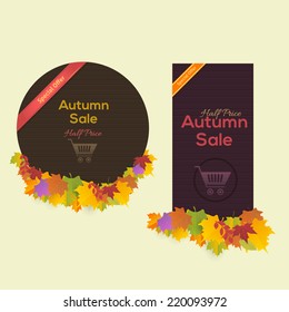 Autumn Sale Concept Web Banner and Card