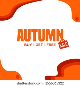 Autumn sale discount concept template banner