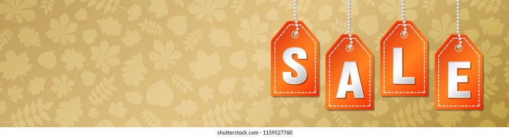 Autumn Sale - empty template with pattern. Vector.