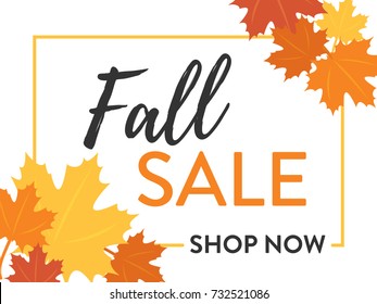 Autumn Sale, Fall Sale, One Time Only, Shop Now, Autumn Background, Online Clearance, Online Sale, Exclusive Discount, Black Friday Sale, All Items Must Go, Vector Illustration Background