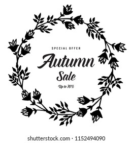 Autumn sale floral theme hand draw vector illustration
