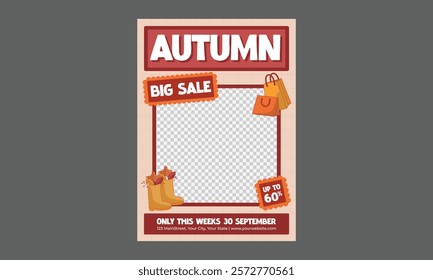 Autumn Sale Flyer. Flyer, poster, layout template