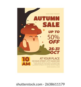 Autumn sale flyer poster template design