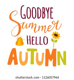 Autumn sale flyer template with lettering