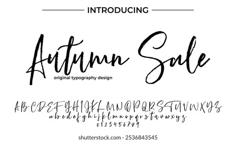 Autumn Sale Font Stylish brush painted an uppercase vector letters, alphabet, typeface