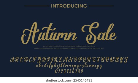 Autumn Sale Font Stylish brush painted an uppercase vector letters, alphabet, typeface
