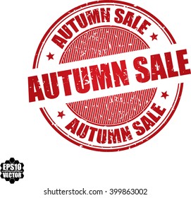 Autumn sale grunge stamp.Vector.