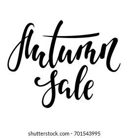 autumn sale. Hand drawn calligraphy and brush pen lettering. design for holiday greeting card and invitation of seasonal autumn holiday
