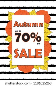  Autumn sale illustration for flyers, flyers, posters, streamers, design for advertising seasonal sales