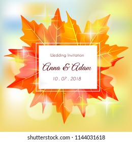 Autumn sale illustration with leaf fall