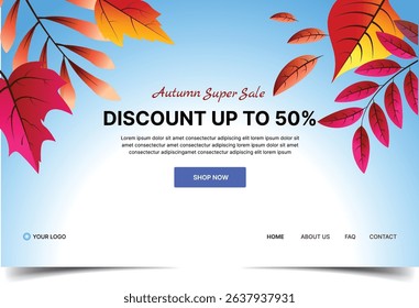 Autumn sale landing page template
