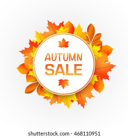 Autumn sale leaves background