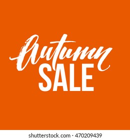 Autumn sale lettering. Fall calligraphy design. Vector illustration EPS10