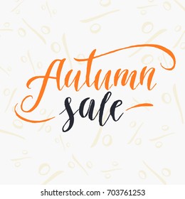 Autumn sale lettering on a white background. Vector illustration.