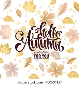 Autumn sale lettering orange, poster, discount, card