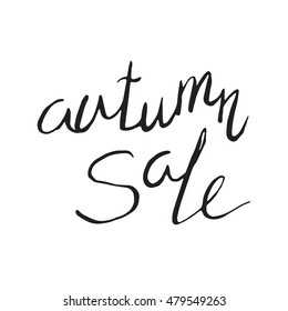 Autumn sale lettering for your design. Vector illustration.