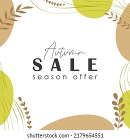 Autumn sale. Minimalistic modern promo design template. Season sale