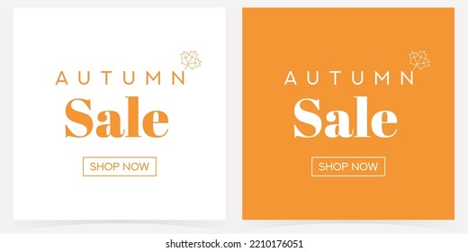 Autumn Sale. Modern Simple Background Vector Typography Text Quote. Suitable For Poster, Cover, Ads, Social Banner, Or Flyer.